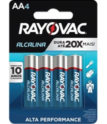 Pilha pequena c/4 AA alcalina