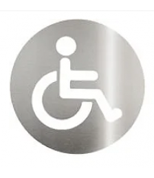 Placa de aviso de inox Biovis CADEIRANTE 
