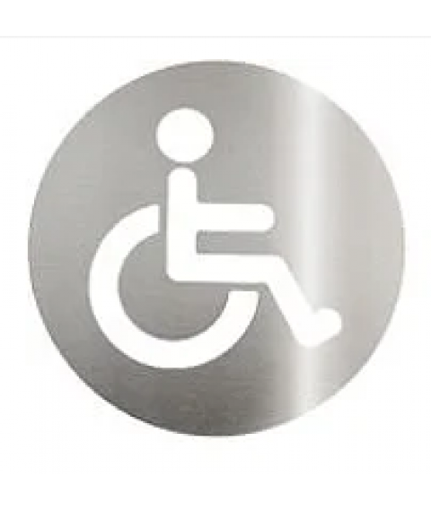 Placa de aviso de inox Biovis CADEIRANTE 