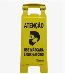 Placa sinalizadora USE MASCARA plastica Bralimpia
