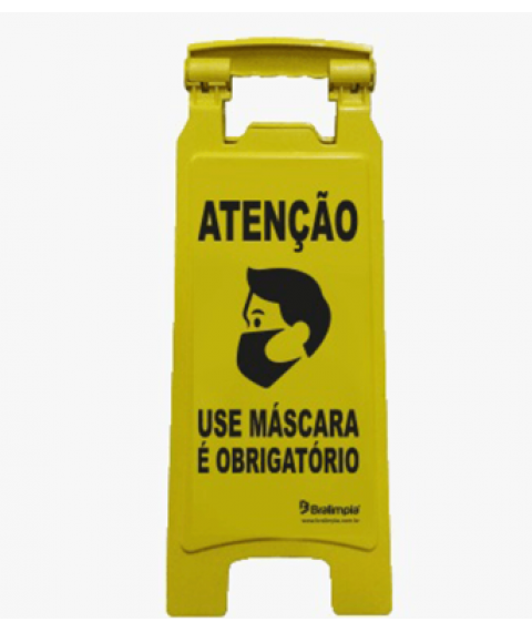 Placa sinalizadora USE MASCARA plastica Bralimpia