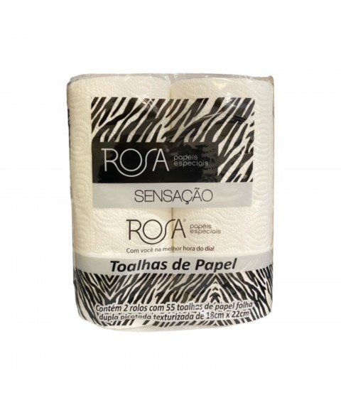 Papel toalha cozinha c/2 rolos branco 18,5cmx20cm Sensacao 104