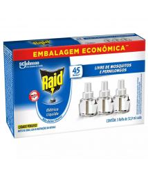 Inseticida 45 noites REFIL c/3 und Raid 32,9 ml
