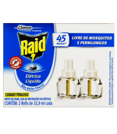 Inseticida 45 noites REFIL c/2 und Raid 32,9 ml