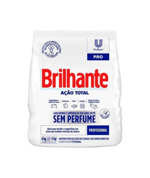 Sabão em pó Sem perfume 4 kg Brilhante