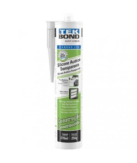 Cola silicone 256 gr transparente em tubo 