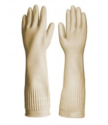 Luva ranhurada látex cano longo P creme Imbat