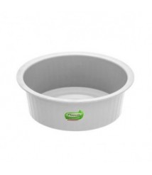 Bacia plástica canelada branca 13,5 lt Plasvale