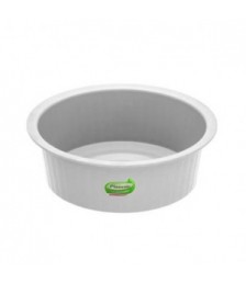 Bacia plástica canelada branca 13,5 lt Plasvale