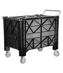 Caixa plástica c/tampa e rodas 370lt  JSN