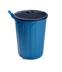 Lix. 100 lt c/roda c/tampa redonda PRETA Toyplast CF100