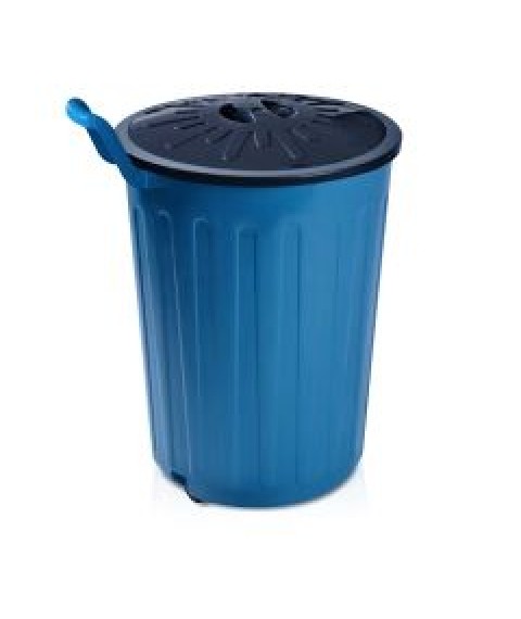 Lix. 100 lt c/roda c/tampa redonda PRETA Toyplast CF100