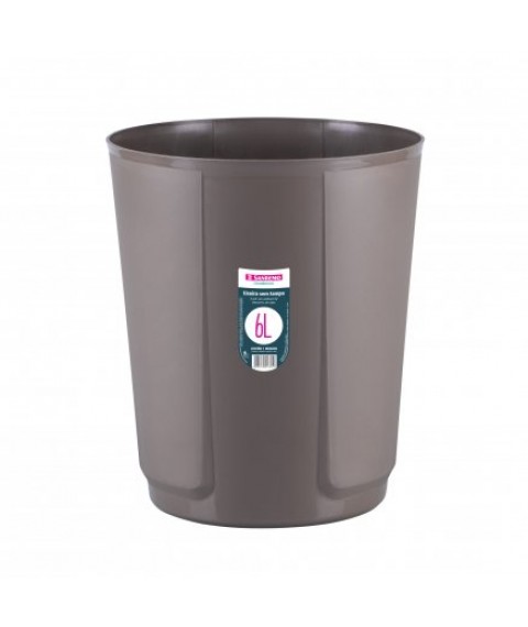 Cesto 06 lt s/tampa fechado redondo Sanremo marrom SR2206P