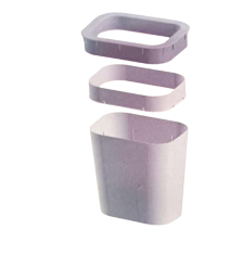 Cesto retangular fechado 12 lts Tonk Cinza