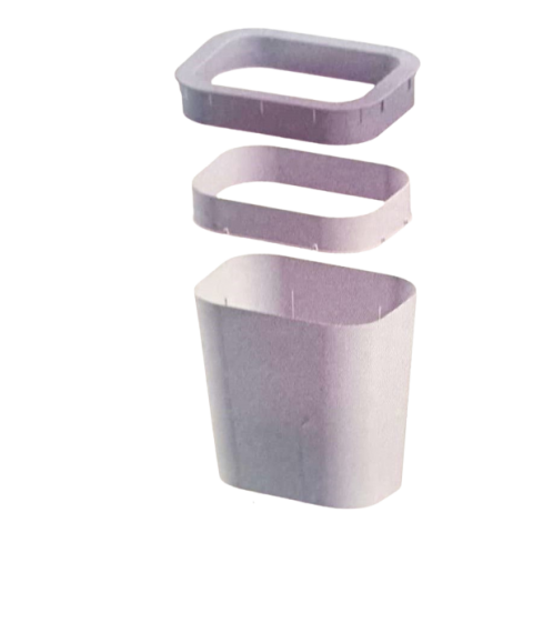 Cesto retangular fechado 12 lts Tonk Cinza