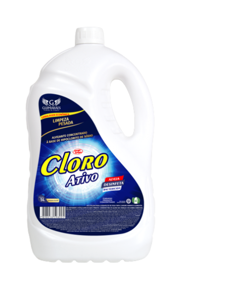 Cloro de limpeza 5 lt GUIMARAES ativo (NaClO 4% a 6%) CXHS05