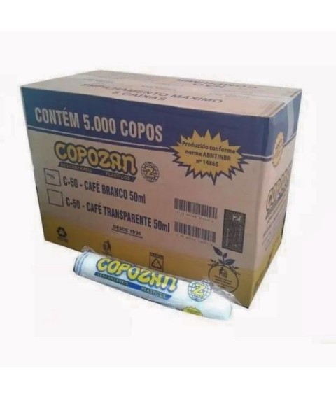 Copo descartável café 50 ml cx c/5000 und Copozan