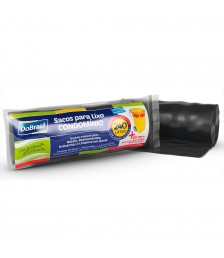 Saco lixo rolo 240 lt PRETO 115x115 cm 72 kg c/10 und Dobrasil 10120760