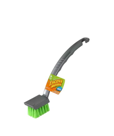 Escova multi uso c/cabo longo Alklin quadrada cinza 7968