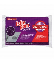 Esponja de louca c/4 anti viral roxa Limpano 