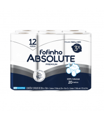 Papel hig. 20 mt FOLHA TRIPLA c/12 rolos Fofinho Absoltute 1826