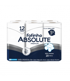 Papel hig. 20 mt FOLHA TRIPLA c/12 rolos Fofinho Absoltute 1826