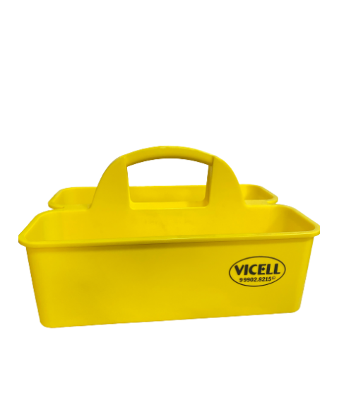 Porta produtos de limpeza plástico retangular Bralimpia Color