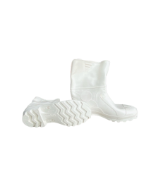 Bota branca com forro cano longo borracha