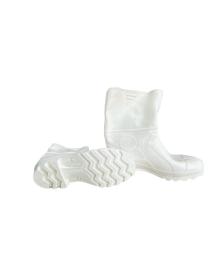 Bota branca com forro cano longo borracha