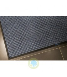 Tapete 90X150 acqua cinza quadriculado Klenn-tex New