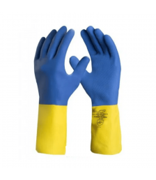 Luva antiderrapante limpeza pesada  azul + amarelo Imbat Tam M