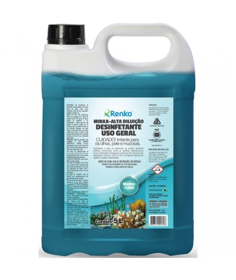 Desinfetante Mirax Marine alta diluição 1x200 lt 5 lt