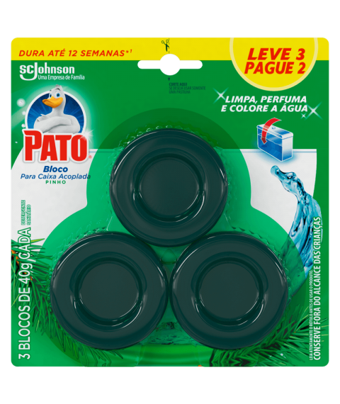 Pedra sanitária acoplada c/3 und VERDE PINHO 40 gr Pato