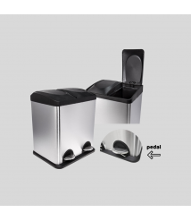Lix. de inox 30 lt 15/15 lt retangular c/pedal Biovisium