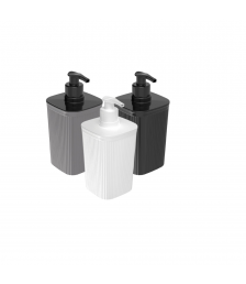 Saboneteira frizada cinza c/ preto pumb 420 ml Plasutil 13812