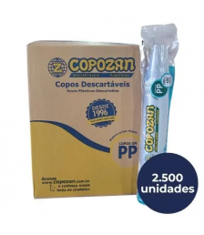Copo descartável água 180 ml cx c/2500 und Copozan