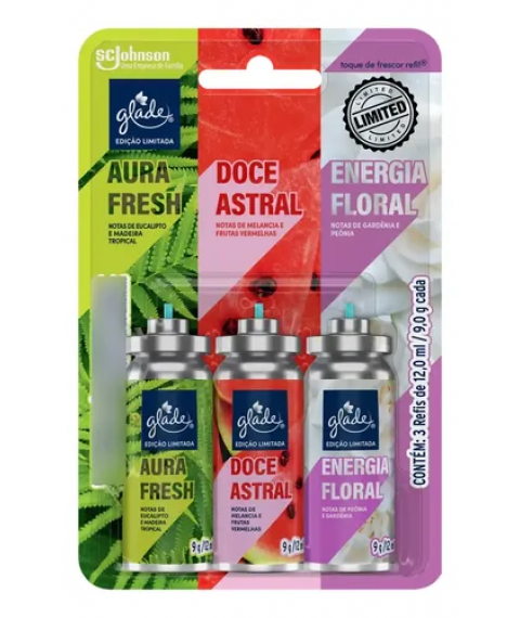 Refil click c/3 und EDIÇÃO LIMITADA Glade 12 ml