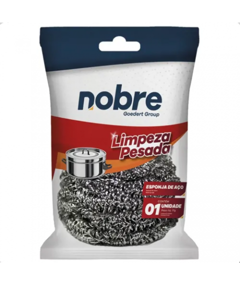 Esponja de aço inox redonda prateada NOBRE