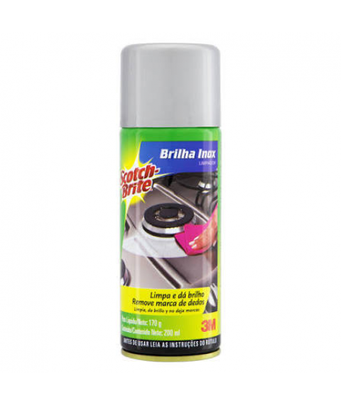 Silicone aerossol 3M Brilho Inox 170 ml Scoth Brite 
