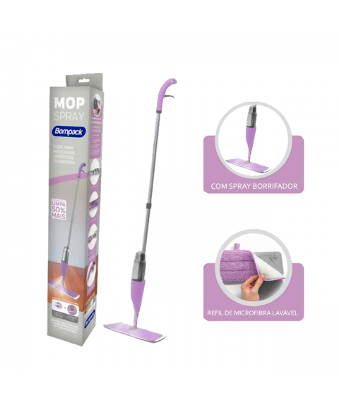 Mop úmido spray c/reservatório microfibra Bompack